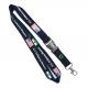 Blue Eco Friendly PET Lanyards With USA Flag Logo For Exhibition