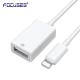 White OEM USB OTG Cable Adapter ROHS USB To Lightning OTG Cable