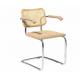 Vintage Stainless Steel Modern Chairs Rattan Cesca Style Chair With Arms