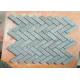 Kitchen Natural Stone Floor Tiles , Marble Herringbone Mosaic Tile 1 X 3 Chip Size