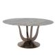 Shiny Marble Top Pedestal Table Rose Gold Base Round Table Marble Top