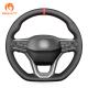 Seat Leon IV Ibiza 6F Ateca Arona Tarraco Custom 3-Spoke Leather Steering Wheel Cover 2021-