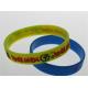 yellow silicone wristband with two ink filled