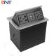 BNT Latest design cable management on desk socket with dual usb charger gas hydraulic pop up power socket