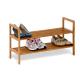 Entryway Stackable Bamboo Shoe Rack Furniture Unit 2 Tier In Natural Color
