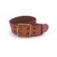 Zinc Alloy Buckle Men's Casual Double Prong Leather Belt 2 Holes 1.5 Inches Wide