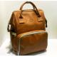 Brown PU Leather Baby Bag Backpack , Unisex Maternity Diaper Bags For Mom And Dad