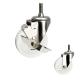 176lbs Stainless Steel Nylon Casters 75mm White Wheel Threaded Stem Side Lock