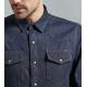 High quality casual man blue jean shirts men collar stylish jean shirt fashion custom shirt for man