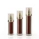 Brown Plastic Pump Bottles Double Walled Plating Plastic Cosmetic Bottles