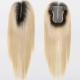 Silk Base European Ash Blonde Straight Clip On Human Hair Topper With Hd Lace For Women