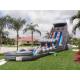 Amusement Park 30 FT 2 Lane Inflatable Water Slides Custom PVC Waterproof