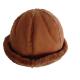 Winter Mouton Sheepskin Hats Caps with 6 Panel Chocolate Camel Color
