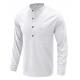 Small Quantity Clothing Manufacturer Men'S Linen Cotton Casual Shirts Long Sleeve Button With Pocket