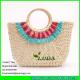 LUDA fashion hand-woven straw bag colorful macrame cornhusk straw beach tote bag