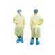 Yellow Isolation Disposable PPE Gowns Universal Size Personal Protective In Hospital