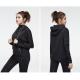 black 3/4 Zipper Up Collar Women'S Sports Hoodie 250g Cuff design
