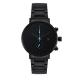 Mineral Crystal Stainless Steel Chronograph Watch Black Chain Wrist Watch