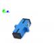 High Repeatability SC Simplex Single Mode Fiber Optic Adapter 9 / 125μm With Full Flange Blue Color