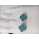 Van Cleef Arpels Sweet Alhambra earstuds 18k yellow gold with turquoise