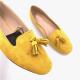 Yellow Polished Casual Dress Loafers OEM Ladies Ballerina Shoes