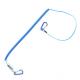 5m Full Expanding Stainless Steel Coil Lanyard Blue PU Coated Fishing Rope
