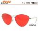 2018 fashion metal triangle  sunglasses with 100% UV protection red lens, suitable for  women