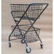 Folding 950mm Height 600mm Width Tennis Basket With Wheels Two Layers