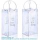 sustainable recyclable Ice Wine Bag With Handle Clear Wine Pouch Cooler For Party,Outdoor,Champagne,Cold Beer