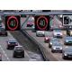 High Resolution Speed Warning Signs , LED Display Signs Wiht Red Circle / Amber Number