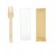 17CM Biodegradable Disposable Bamboo Fork Cutlery Take Out Napkin Kit