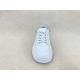 Women pure white and flat heel sport shoes with breathable mesh and lace up