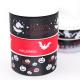 Red / Black Personalized Satin Ribbon , Fancy Halloween Wired Ribbon