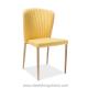 Fan Shaped Back 82cm Armless Leather Dining Room Chairs With Metal Legs