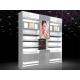 LED Light Cosmetic Display Shelves Cosmetic Store Fixtures With Stoving Varnish Surface