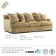 Contemporary Khaki Color 3 Seater Fabric Sofa High Density Sponge Cushion For Hotel Lobby