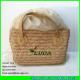 LUDA nautral handmade seagrass straw  basket bag with drawstring fabric