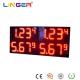 Red Digits Color Professional Led Price Display , Electronic Gas Price Signs X 4 Rows