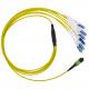 MPO CS Fiber Optic Patch Cord 12 Core SM MM 3.0mm Yellow LSZH PVC Fiber Breakout Cable