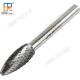 BMR TOOLS Dia 10mm Tungsten Solid Carbide Flame Shape Type H Rotary Burrs Double thread with 6mm Shank