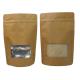 Clear Stand Up Recyclable Brown Kraft Paper Bag