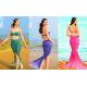 Fish Scales Mermaid Tail Swimsuit , Mermaid Tail Dress 3 Colors 5 Sizes