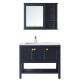 Solid Wood Mirror Wash Basin Cabinet Matt Black Color For Bathroom