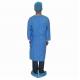 Non Woven Disposable Isolation Gown , Blue Surgical Gown Patient With Knit Cuff
