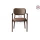 Leather Padded Ash Wood Dining Chair For Restaurant Use