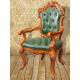 Green Comfy Hand Carved Wood Chairs
