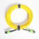 Single Mode 3.0mm Mpo To Mpo Cable Yellow Color B polarity for 40G / 100G Protocols