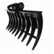 Heavy Duty Standard Shape Excavator Cleaning Rake With Strong Steel Tines