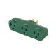 Ul Power Three Prong / Outlet Adapter , Wall Converter Grounding Adapter