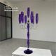 Chic Wedding Centerpiece 7 Arms Purple Crystal Candelabra For Event Decor